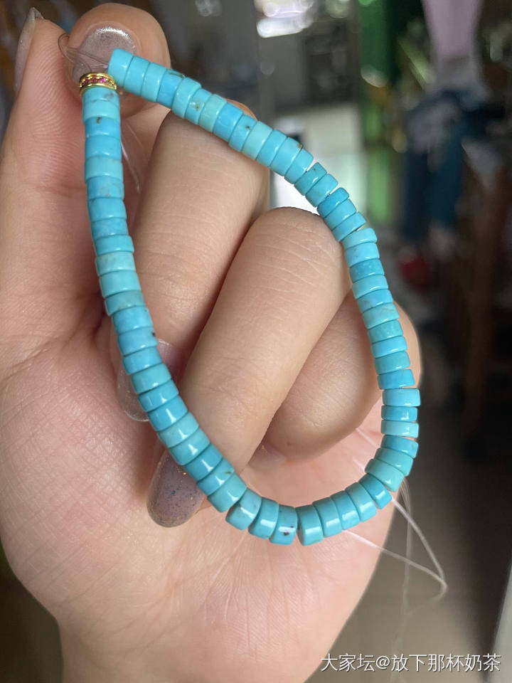 1500 出天然绿松 超级蓝_首饰琥珀蜜蜡