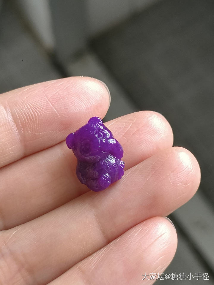 果冻皇家紫舒俱来小熊猫通孔珠舒俱来熊猫立体雕刻_玉石
