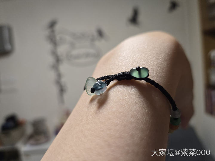 断舍离再降价，788包邮顺丰出！！冰阳绿种扣子珠子翡翠手绳_翡翠