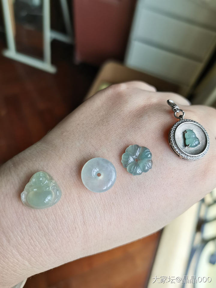 翡翠佛公，平安扣，花花，葫芦_翡翠