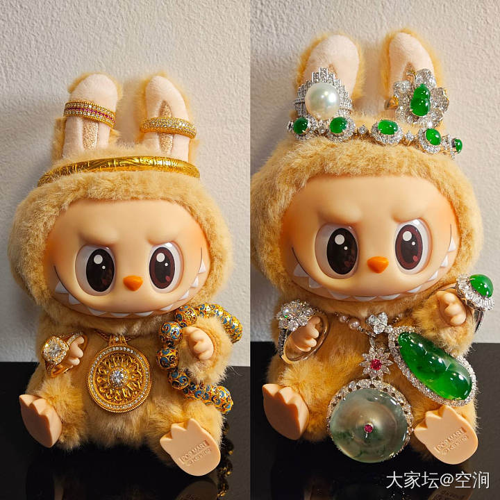 富贵儿labubu的520礼物_金钻石翡翠