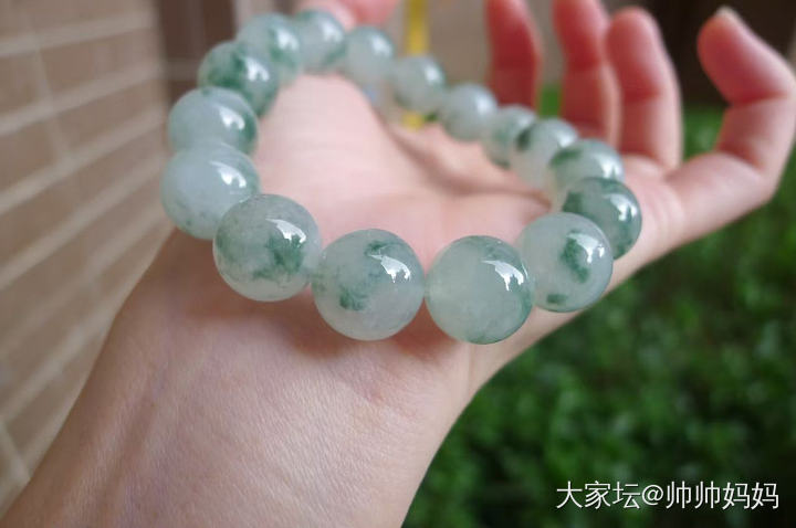 翡翠冰糯飘花手链_翡翠