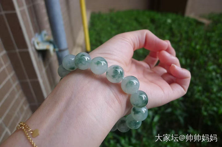 翡翠冰糯飘花手链_翡翠
