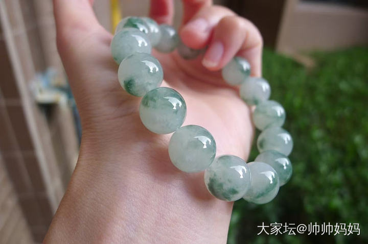 翡翠冰糯飘花手链_翡翠