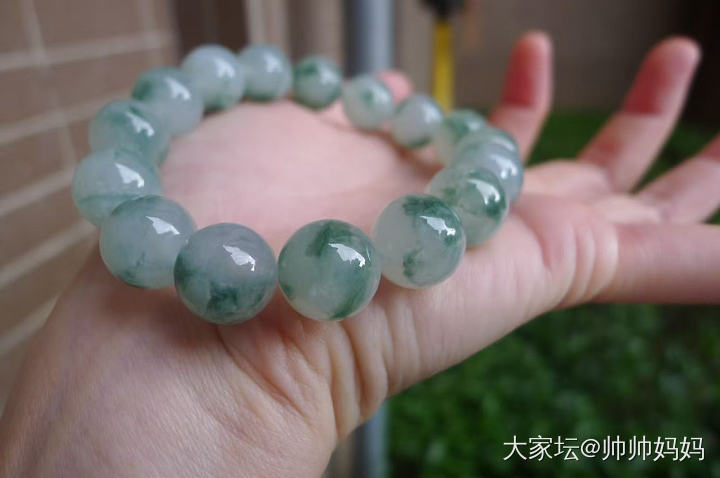 翡翠冰糯飘花手链_翡翠