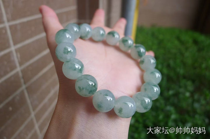 翡翠冰糯飘花手链_翡翠