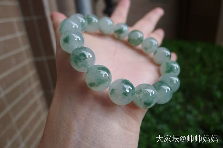 翡翠冰糯飘花手链_翡翠