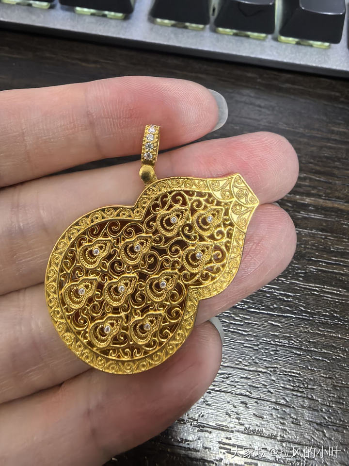 莫桑葫芦吊坠 四美麻花项链_金