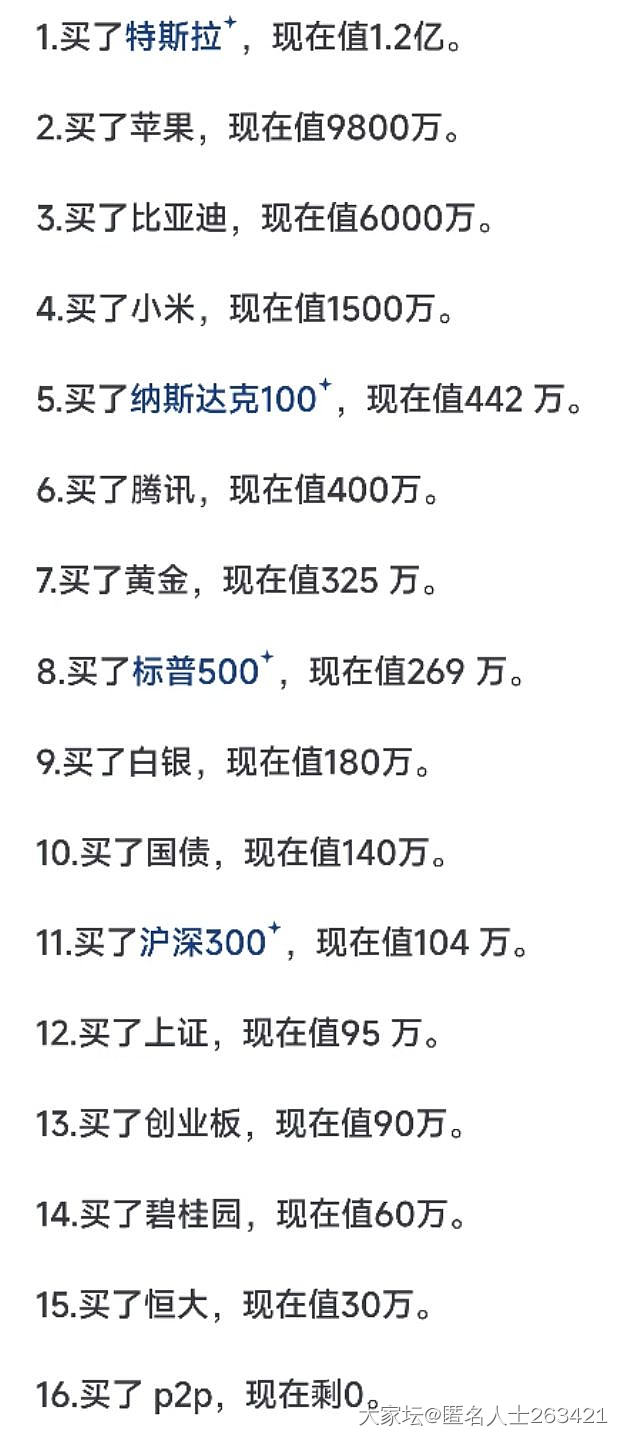 10年期投资100w,你会投什么？_闲聊