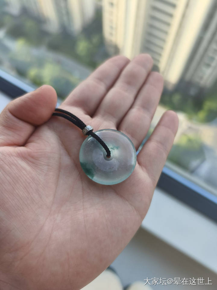 最后一次降价，超值高冰飘蓝花大平安扣_翡翠