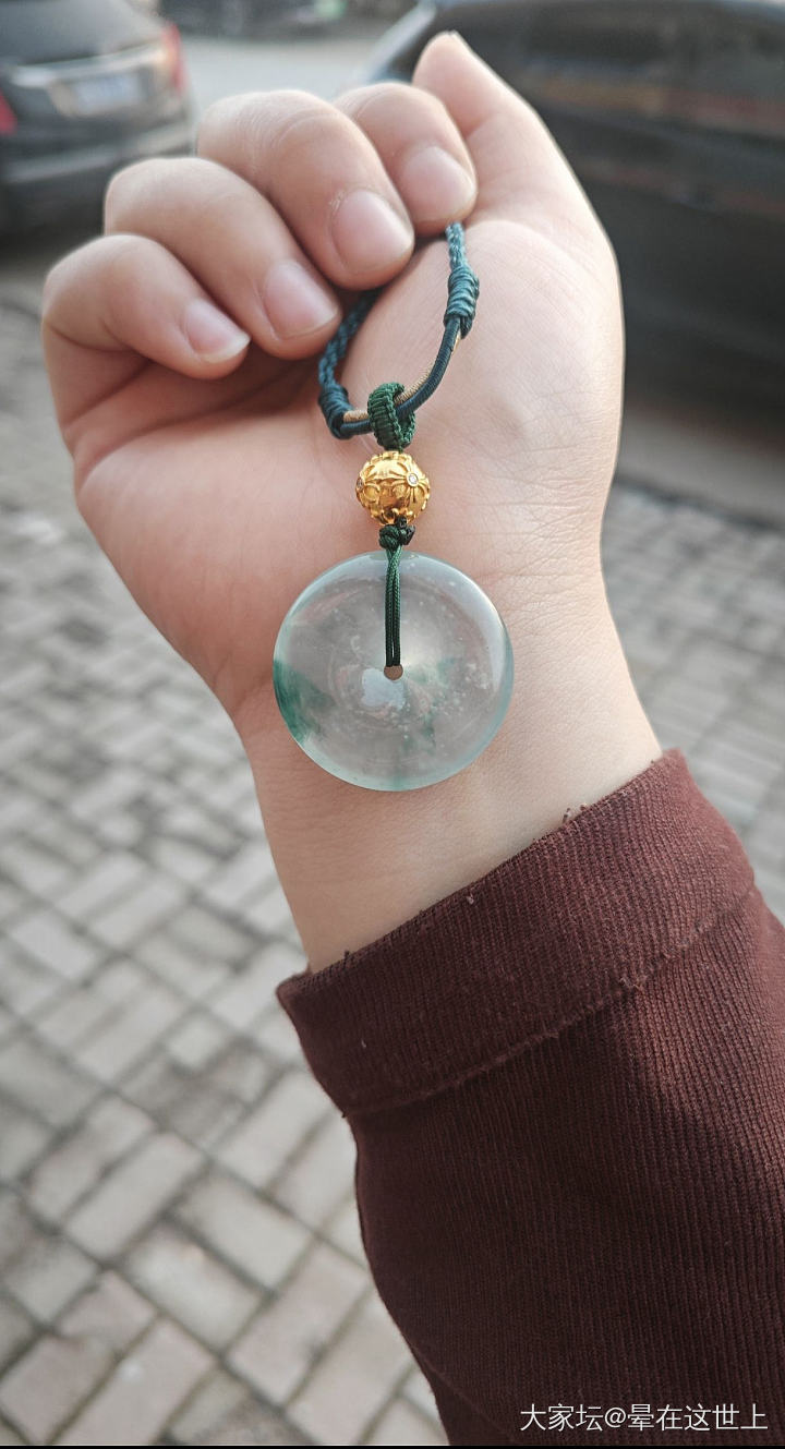 最后一次降价，超值高冰飘蓝花大平安扣_翡翠