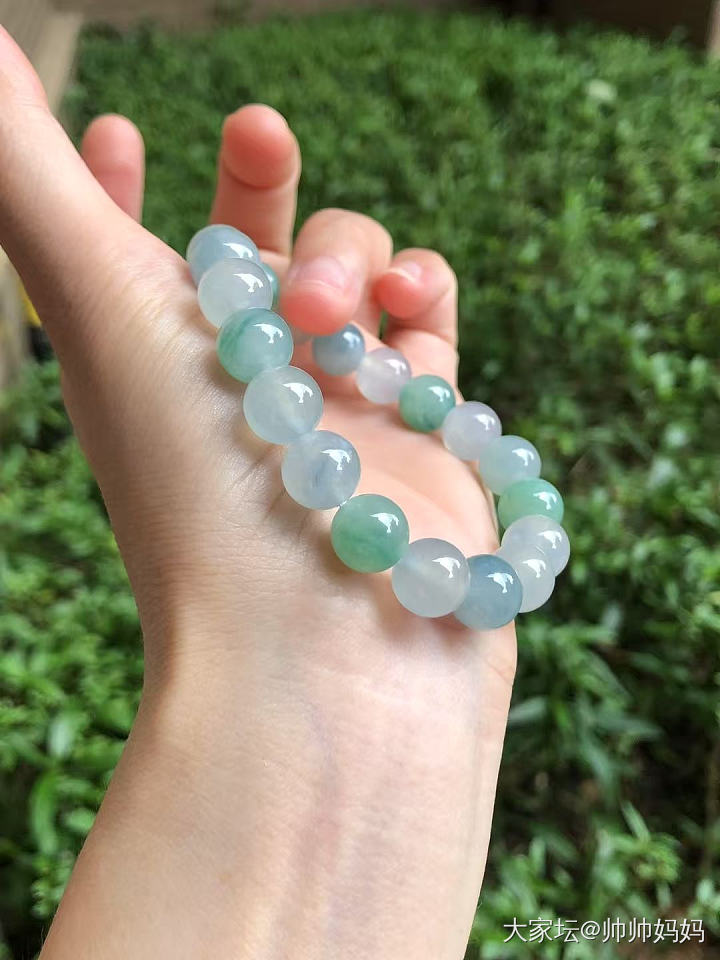 翡翠冰花珠手链_翡翠