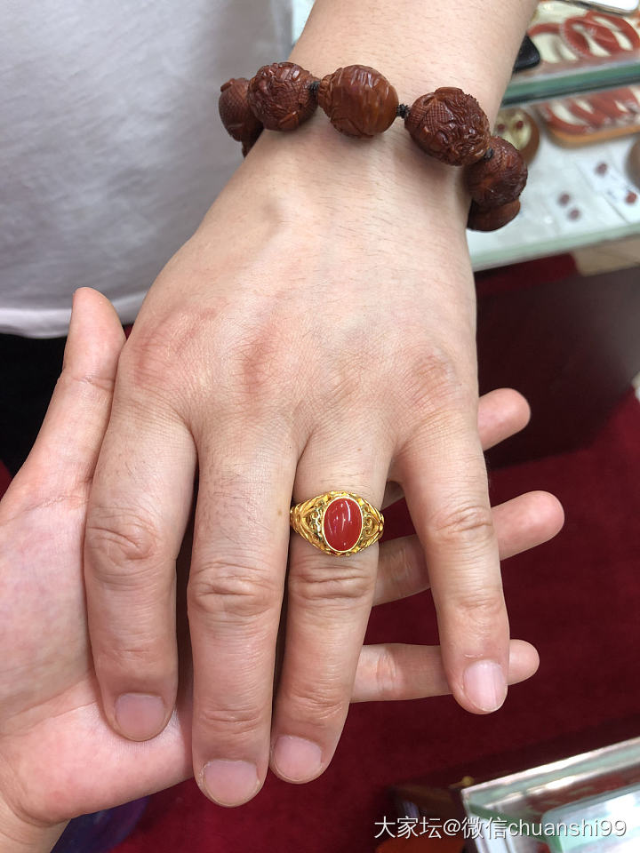 阿卡珊瑚银戒指 活口 价不高，喜欢哪个喊我_有机宝石