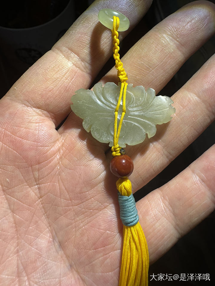 清代和田玉老花片包挂_和田玉