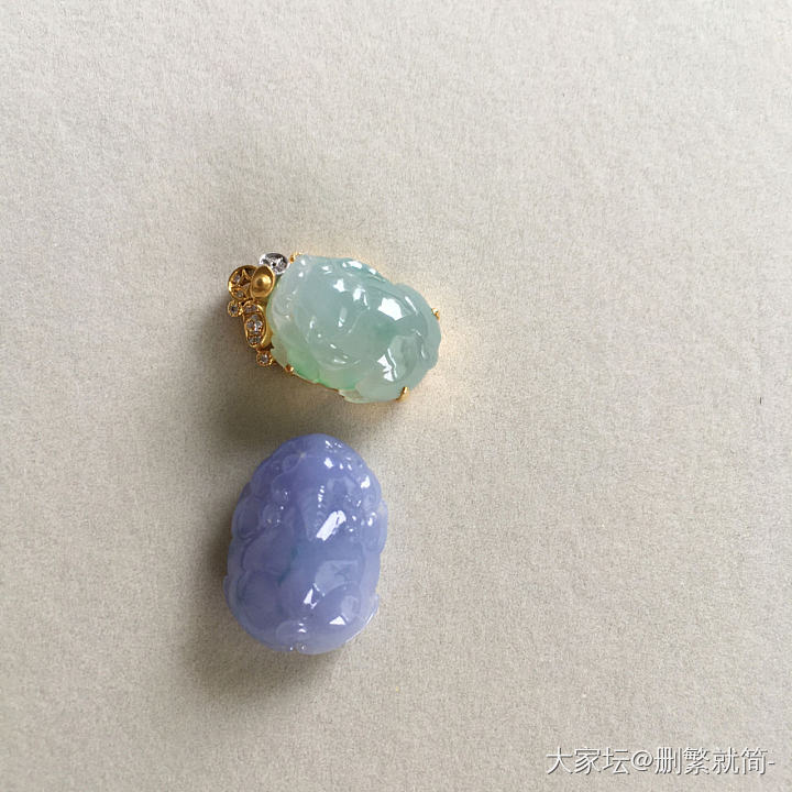 降价大亏出翡翠绿貔貅和紫貔貅_翡翠