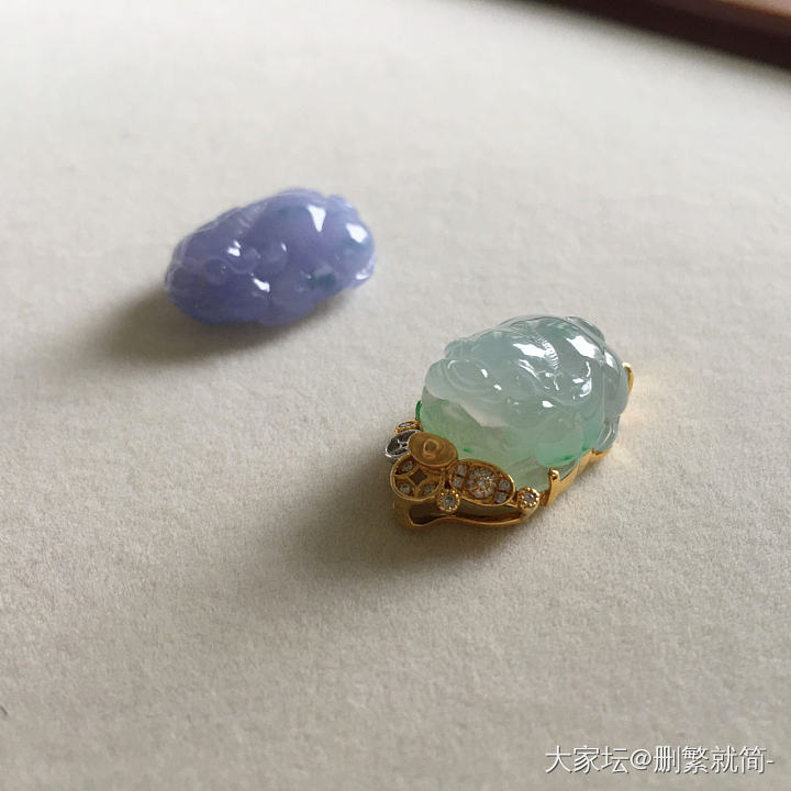 降价大亏出翡翠绿貔貅和紫貔貅_翡翠