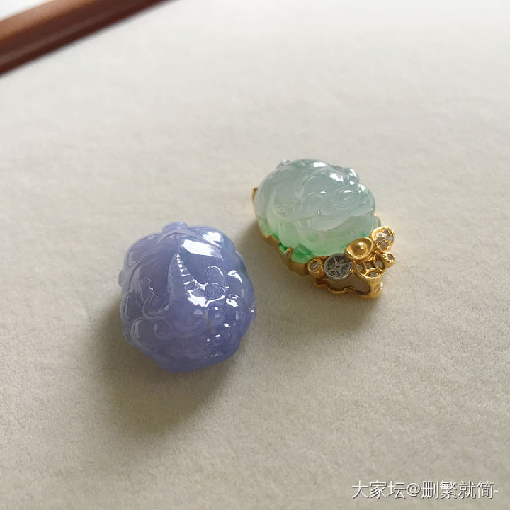 降价大亏出翡翠绿貔貅和紫貔貅_翡翠