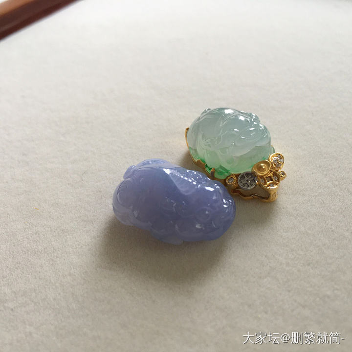 降价大亏出翡翠绿貔貅和紫貔貅_翡翠