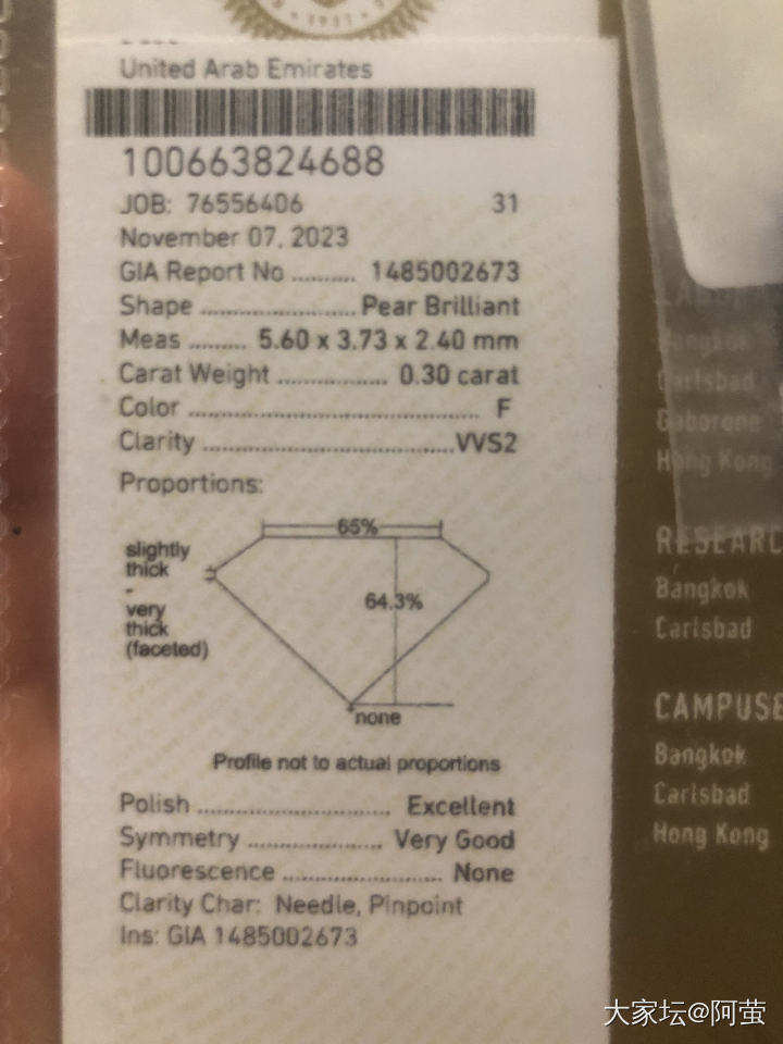 30分天然钻石水滴gia项链_金