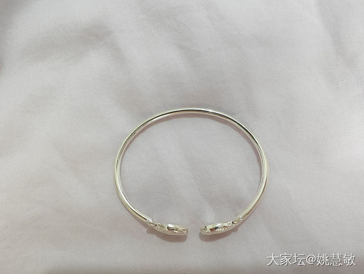 双鱼贵妃足银开口手镯_银