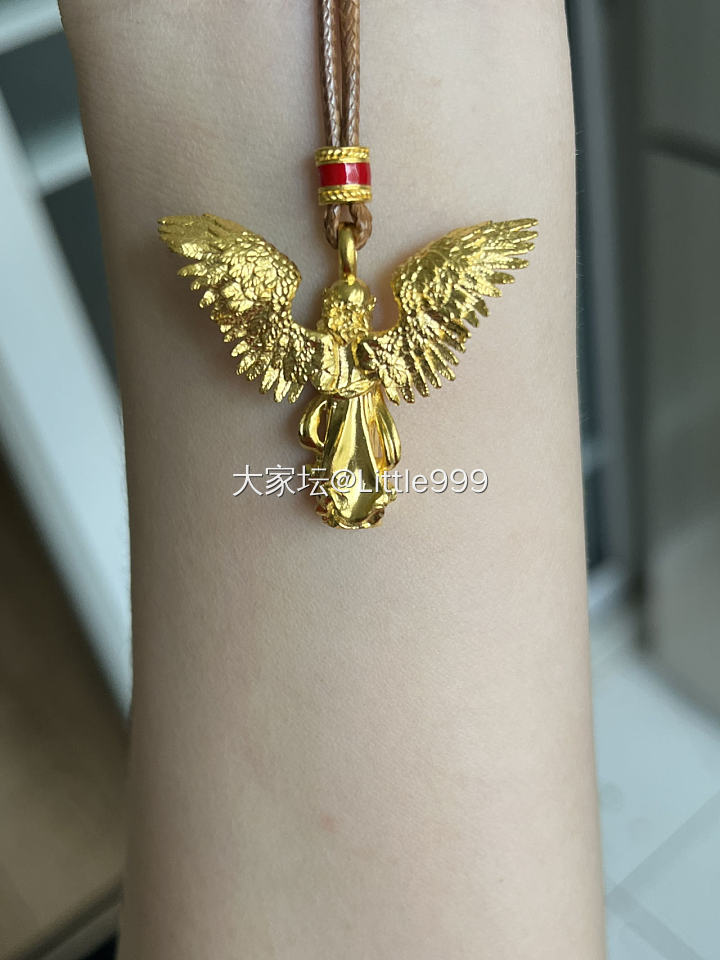 素金小天使吊坠_金
