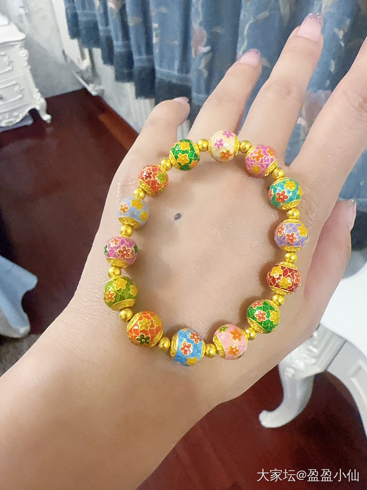 乐泰家三串足金手链～_金