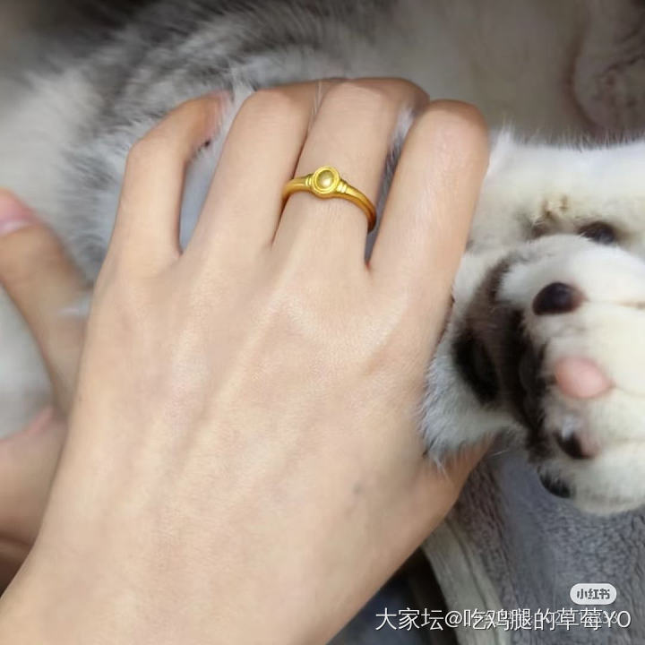 周大福流金岁月小宝石戒指_金