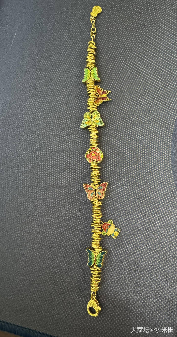 大盘+10 出如画家 足金蝴蝶盘缠_金