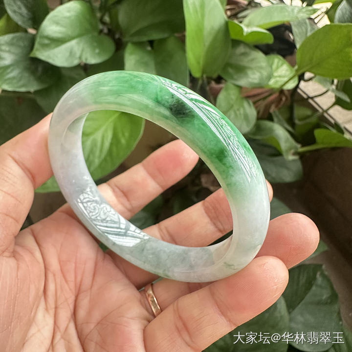 放漏-辣绿白底青59.5mm_翡翠