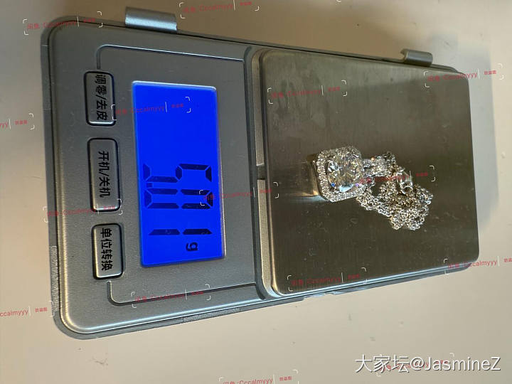 18k3克拉培育钻围镶方包项链，40+5cm。_钻石金