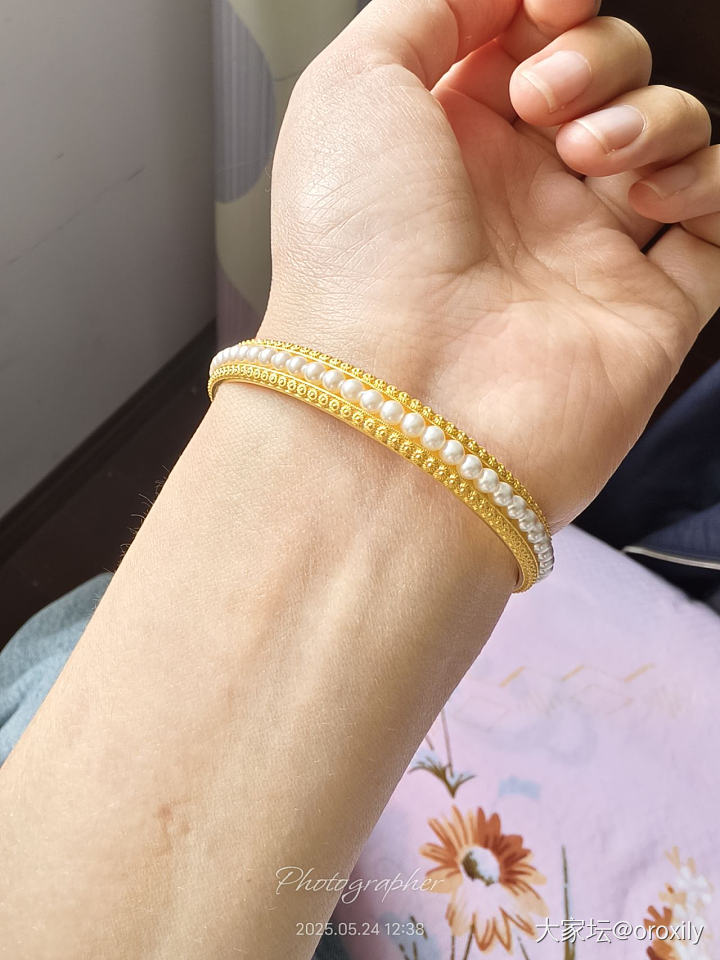 青金小婉上手照😆_手镯青金石金
