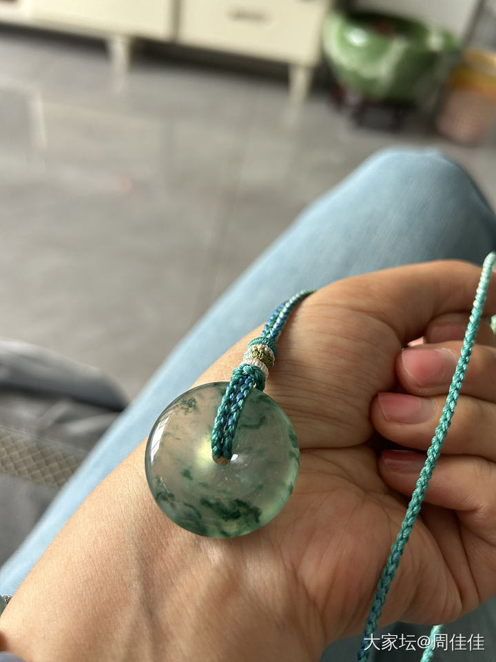 出翡翠冰飘花平安扣_金