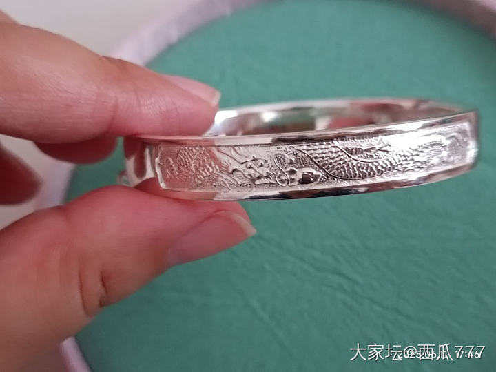 老宝成龙凤银镯_手镯银