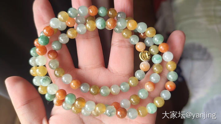 天然缅甸A货翡翠珠链蛋面_翡翠