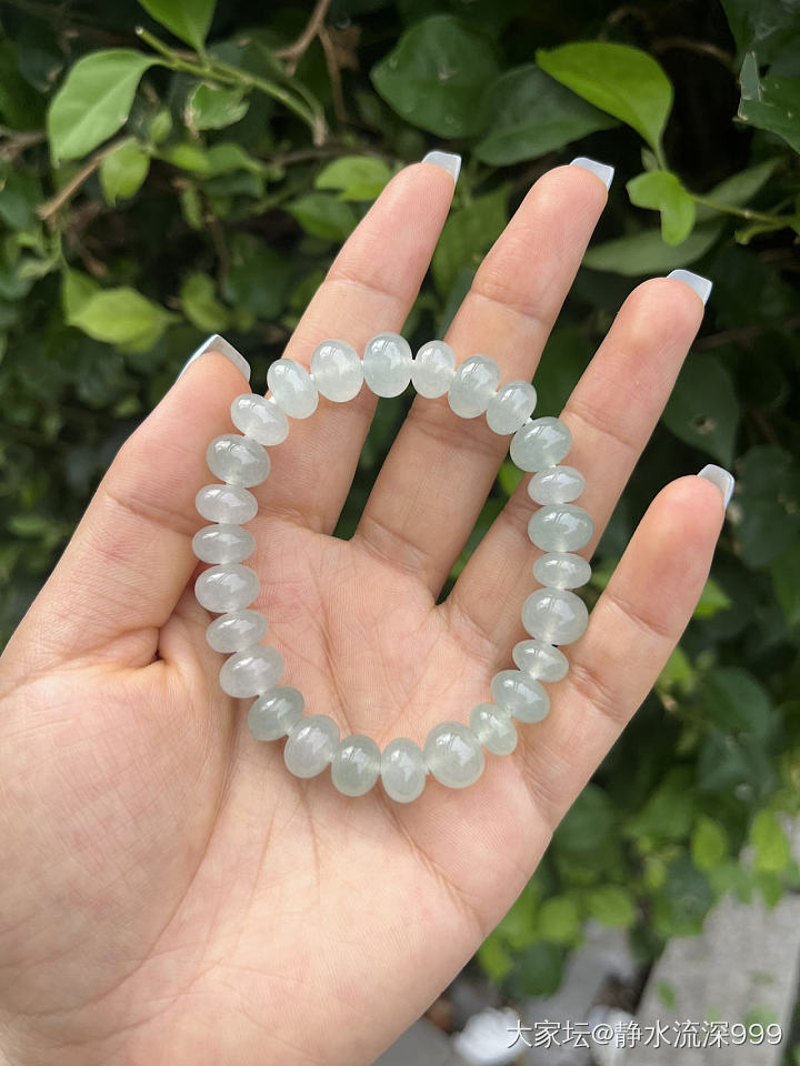 冰股珠翡翠手串_翡翠
