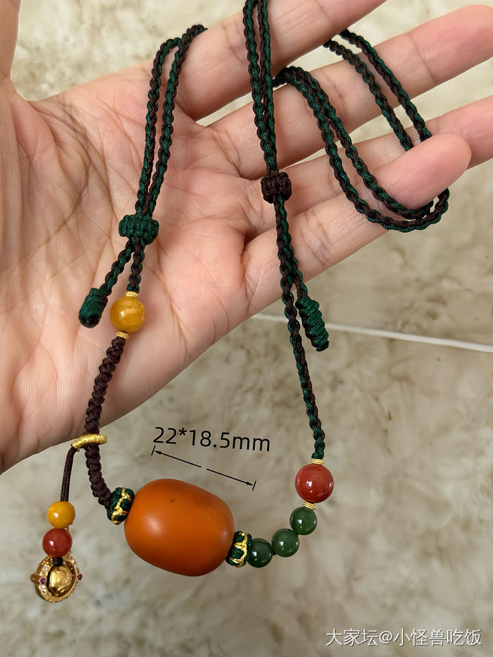 古蜜蜡 正佳珠寶】老蜜蠟琥珀蒐藏級老雞油黃25.6mm 老蜜蠟手珠｜日本