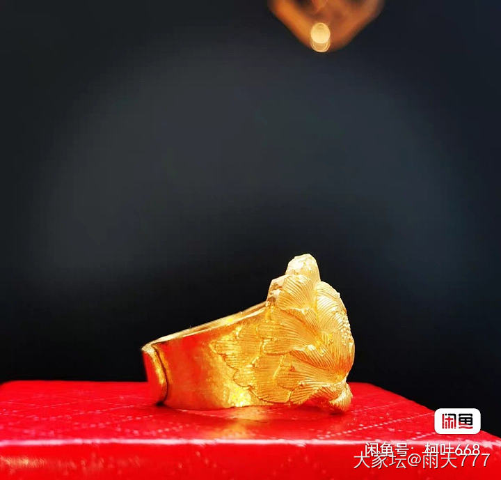 全新纯手工錾刻牡丹花戒指，开口不限圈号。_金