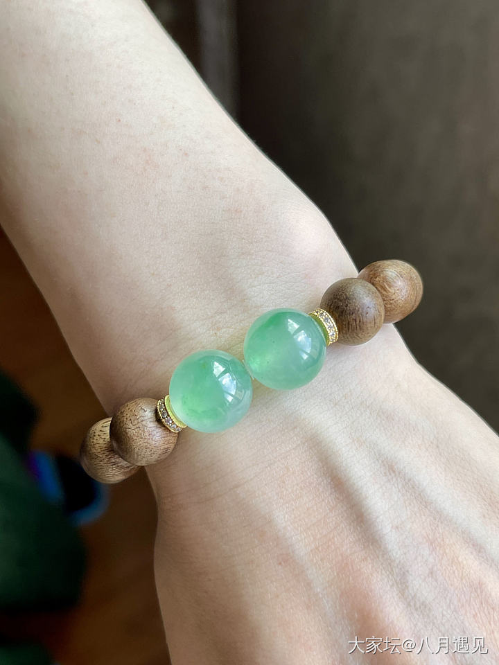 姐妹寄➗的大卡冰甜绿珠子_翡翠