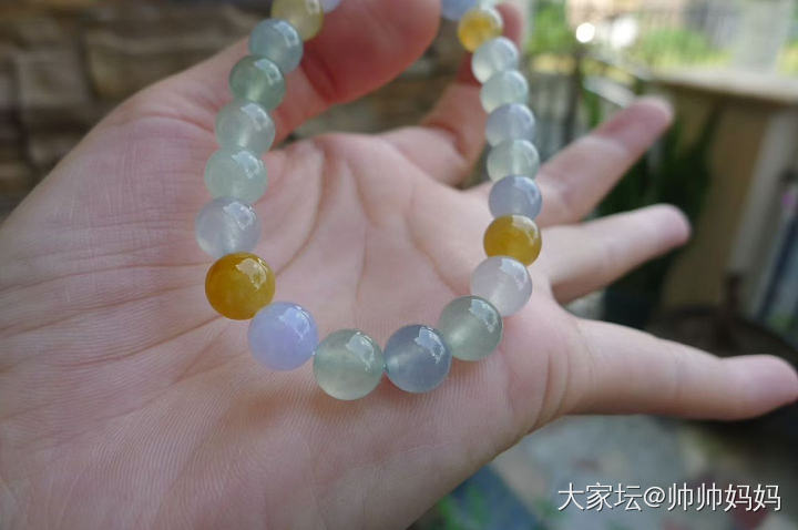 翡翠冰糖豆手链_翡翠