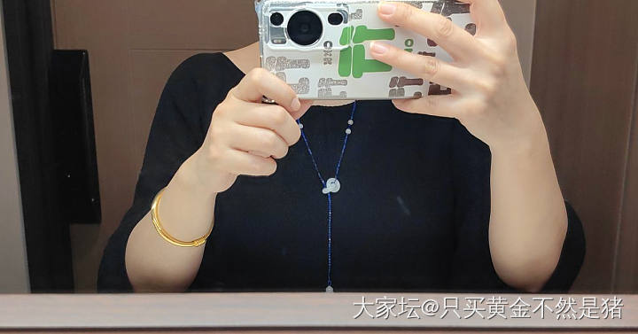 俄料白玉双环毛衣链，_和田玉