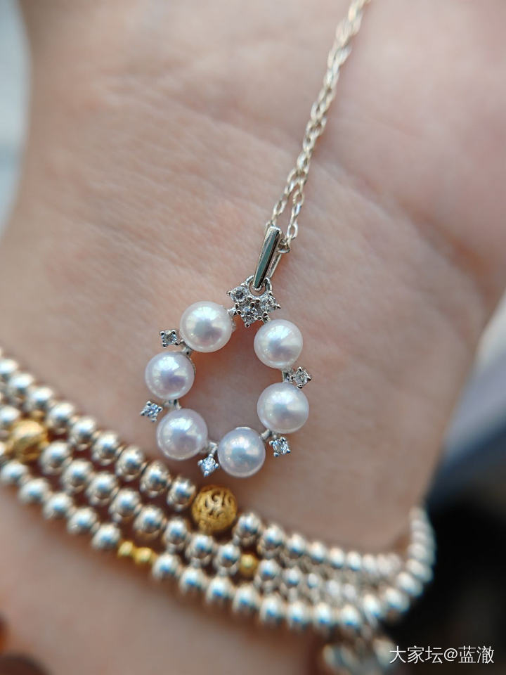 各种镶嵌珍珠首饰，都是银镶_有机宝石