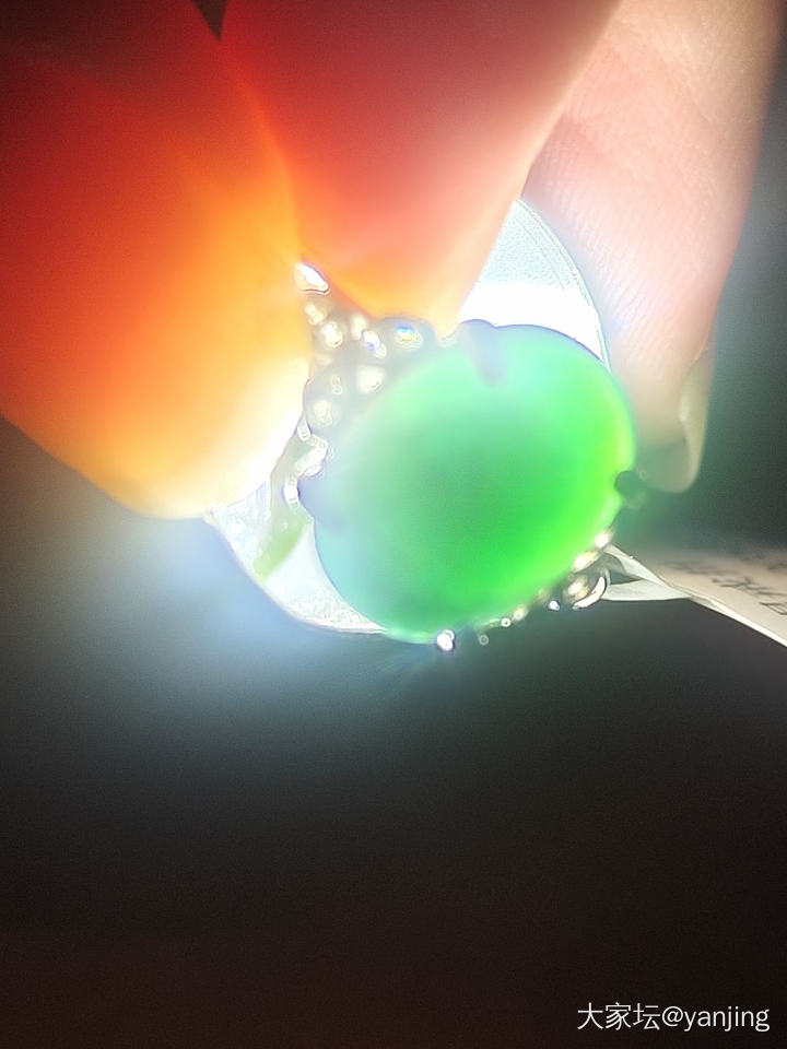 天然缅甸A货翡翠戒指耳钉_翡翠