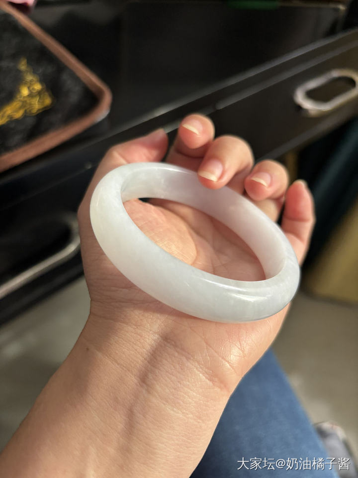 天然翡翠糯化白条_翡翠