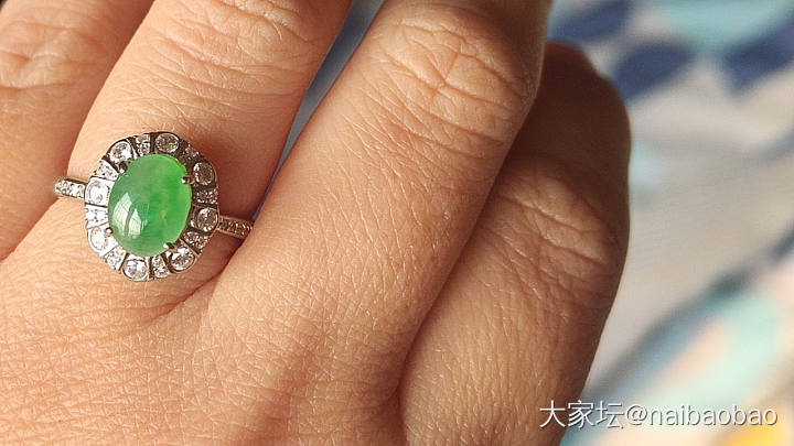 天然缅甸A货翡翠戒指_翡翠