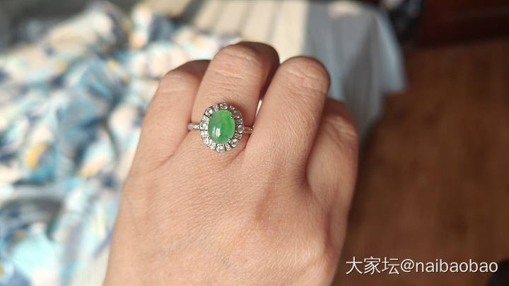 天然缅甸A货翡翠戒指_翡翠