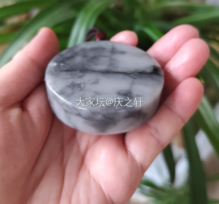 和田玉青花手镯芯110克直径55mm_和田玉