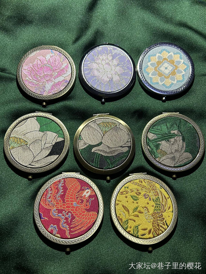 手工宋锦小镜子_首饰