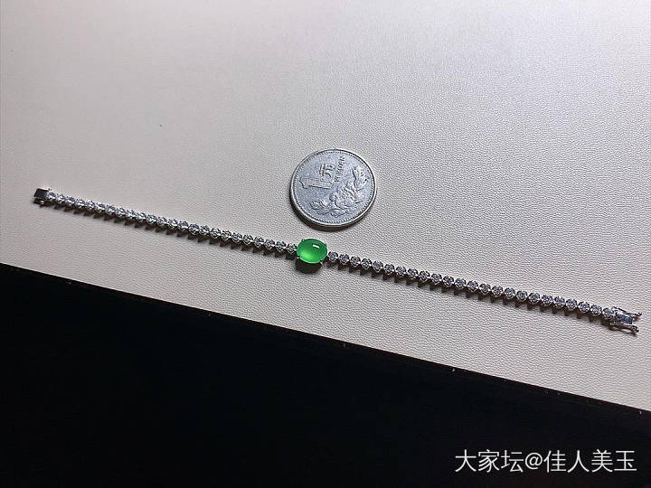 佳人美玉高冰种木那蛋面镶金手链_翡翠