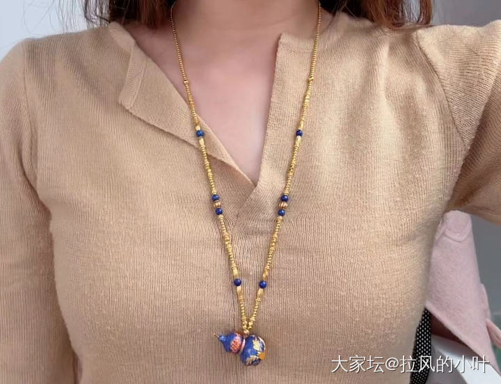 爱偲家吉祥福禄珐琅彩葫芦套链_银