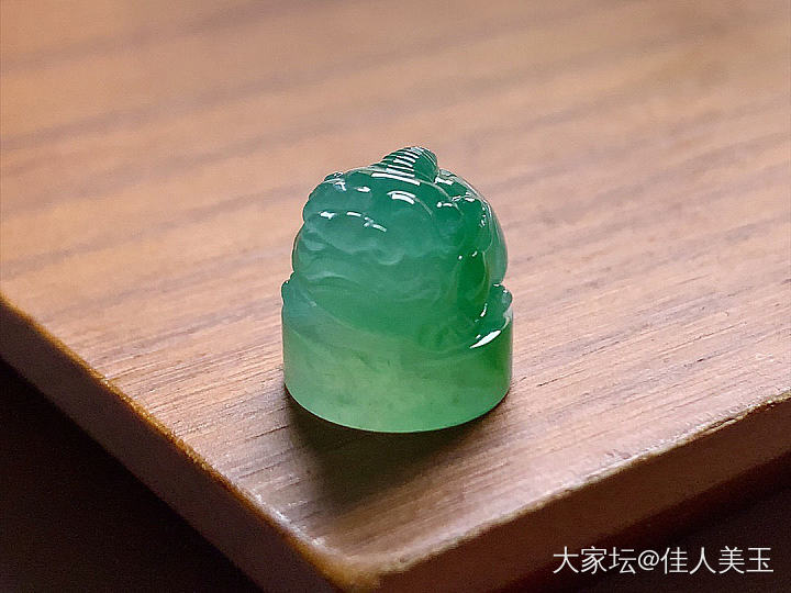 佳人美玉高冰种阳绿貔貅印章价7980_翡翠
